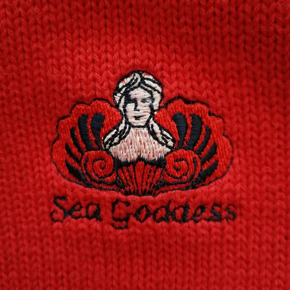 Sea Goddess La Mode Vintage Red Sweater Large - Picture 3 of 8